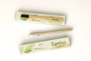 Free Bamboo Toothbrush Branding Packaging Box Mockup