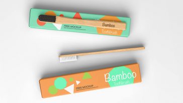Free Bamboo Toothbrush with Box Mockup 1