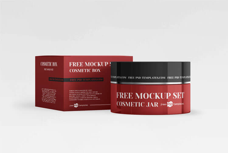 Free Cosmetic Jars PSD Mockup