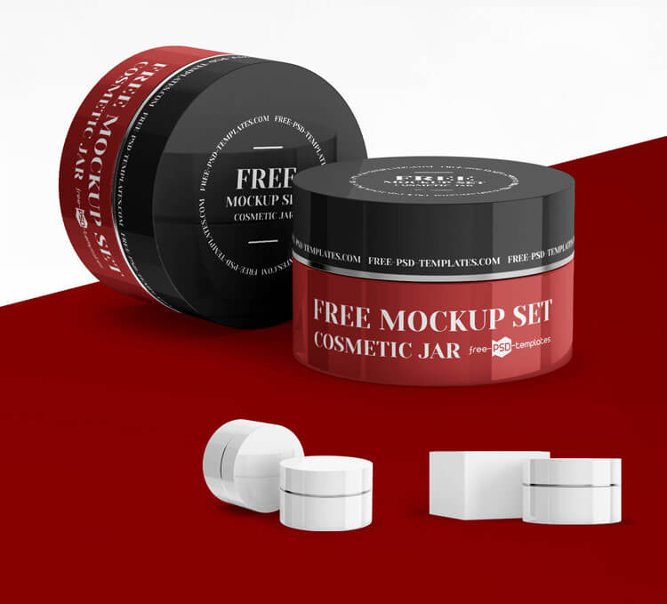 Free Cosmetic Jars PSD Mockup2