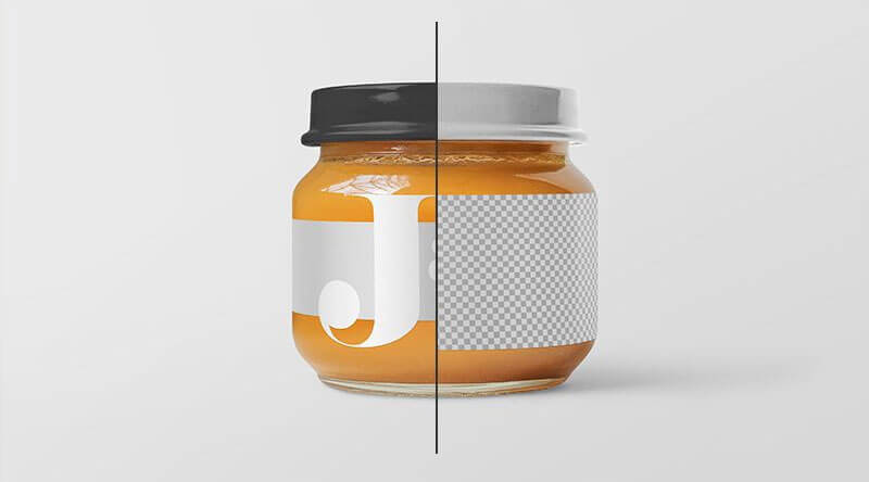 Free Glass Jar with Peach Jam Mockup2