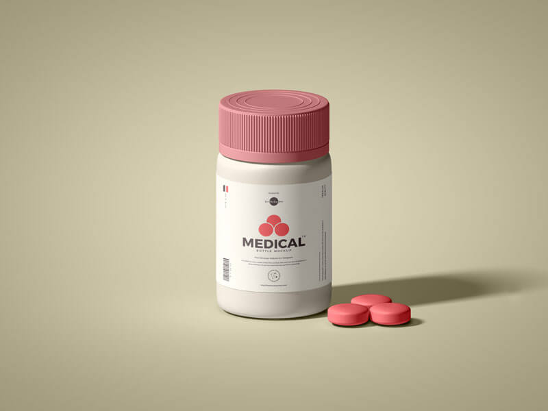 Free Medical Bottle Mockup PSD