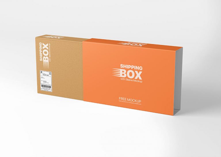 Free Shipping Box with Sleeve Mockup 1