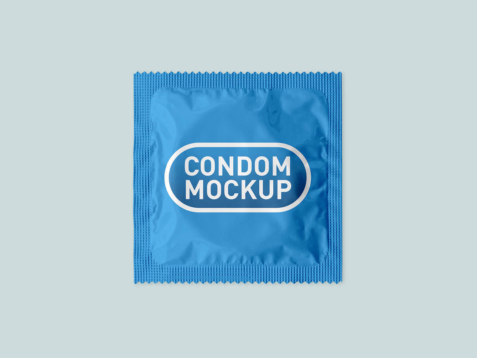 Free Square Condom Sachet Packaging Mockup PSD Set 1