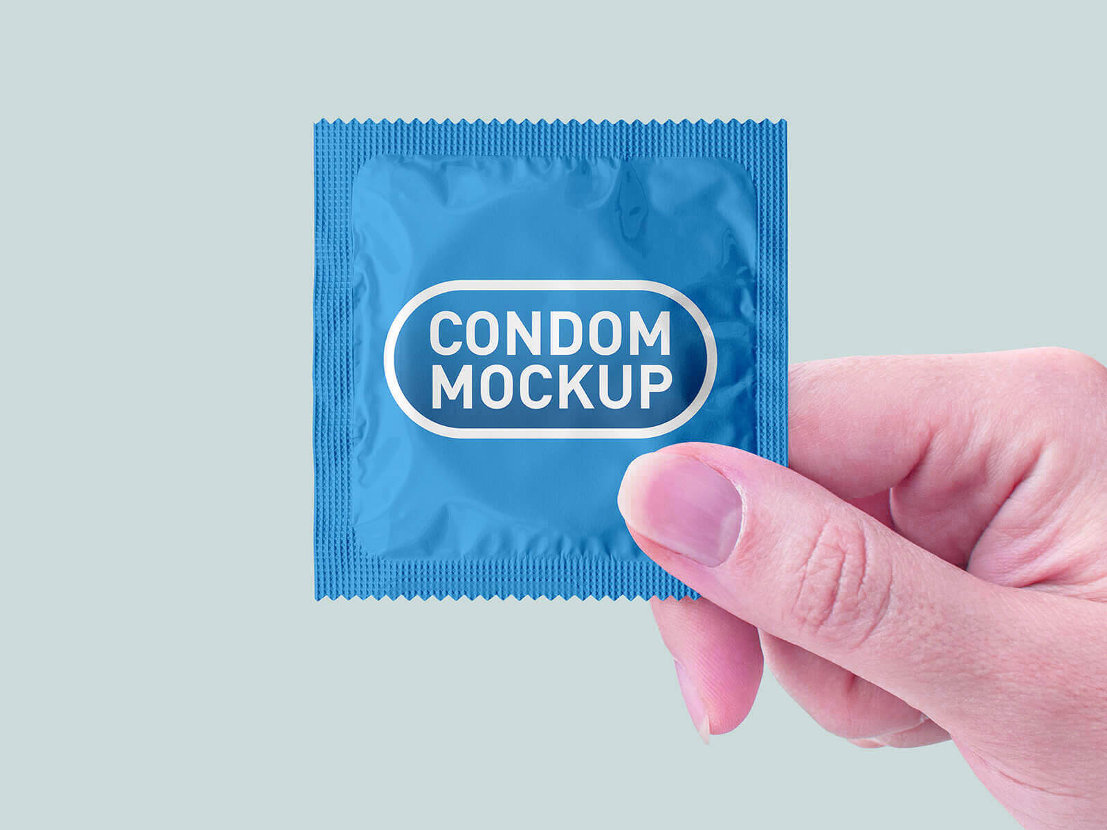 Free Square Condom Sachet Packaging Mockup PSD Set 3