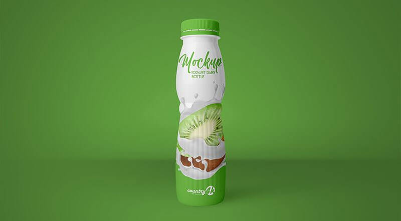 Front View Yogurt Bottle Mockup