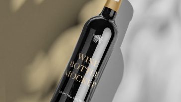 Lying Wine Bottle Mockup D