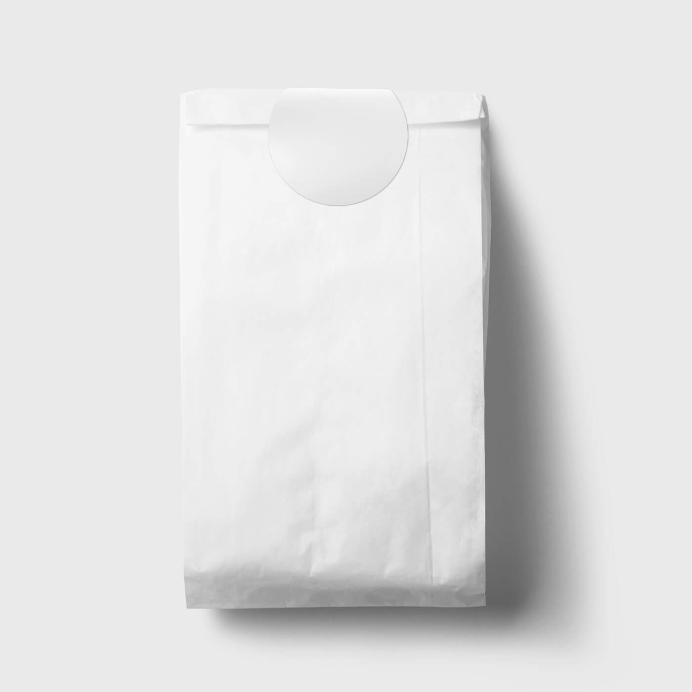 front view of a sticker paper bag mockup