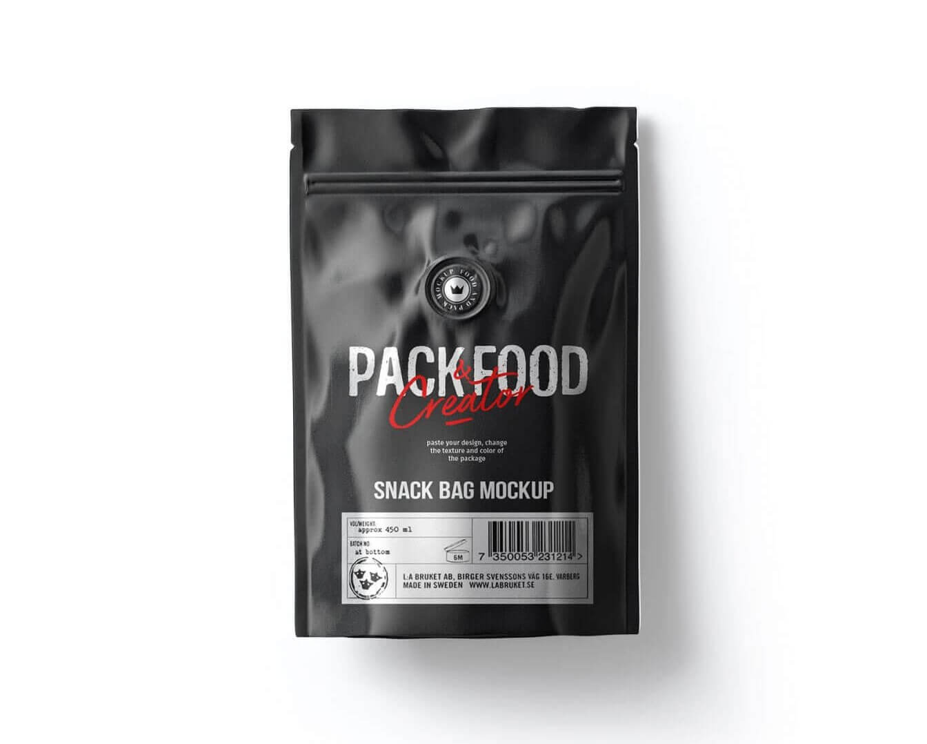 Top View of a Air Tight Pouch Bag Mockup for free