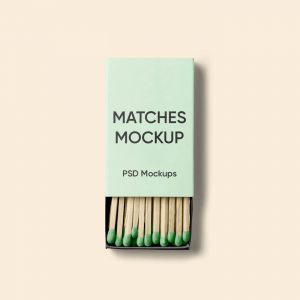 Top View of a Match Stick Box Mockup