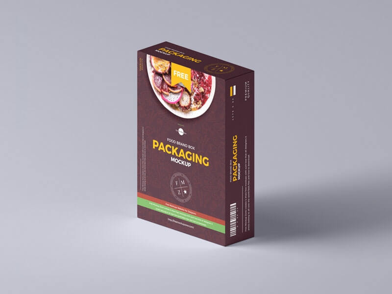 3/4 View Food Brand Box Packaging Mockup