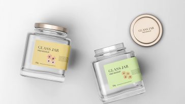 free square glass jar mockup 1