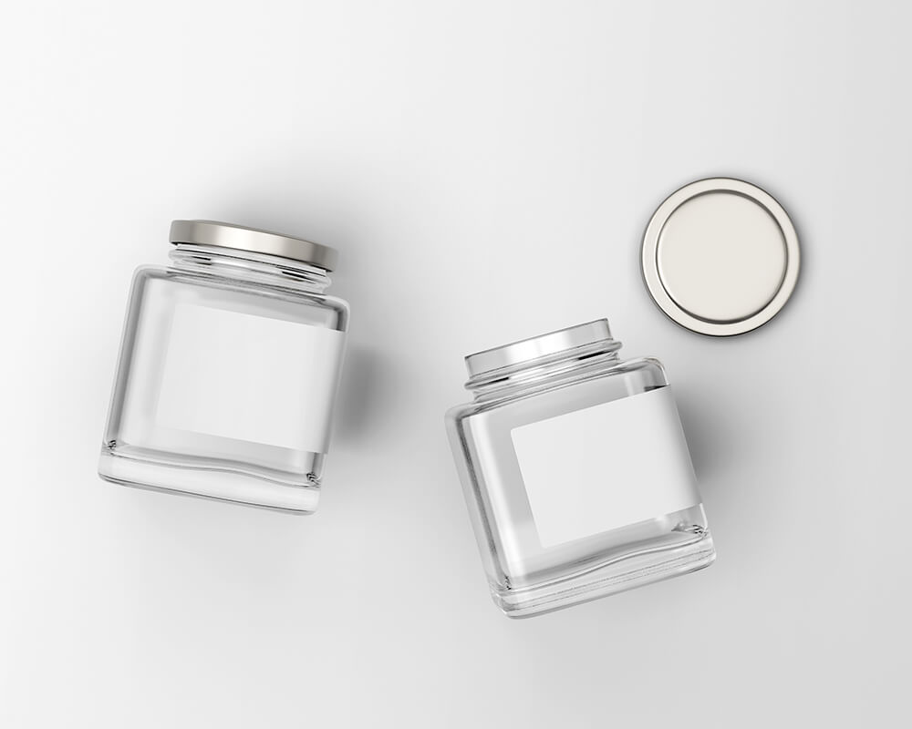 free square glass jar mockup 2