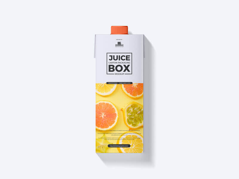 top view minimalistic juice carton on floor mockup 1