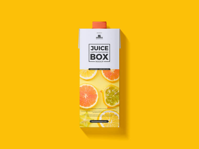 top view minimalistic juice carton on floor mockup 2