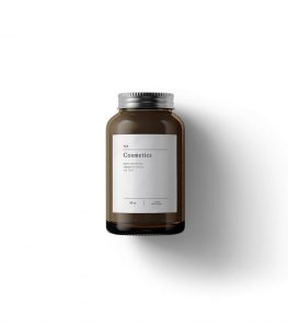 top view of a cosmetics glass bottle mockup