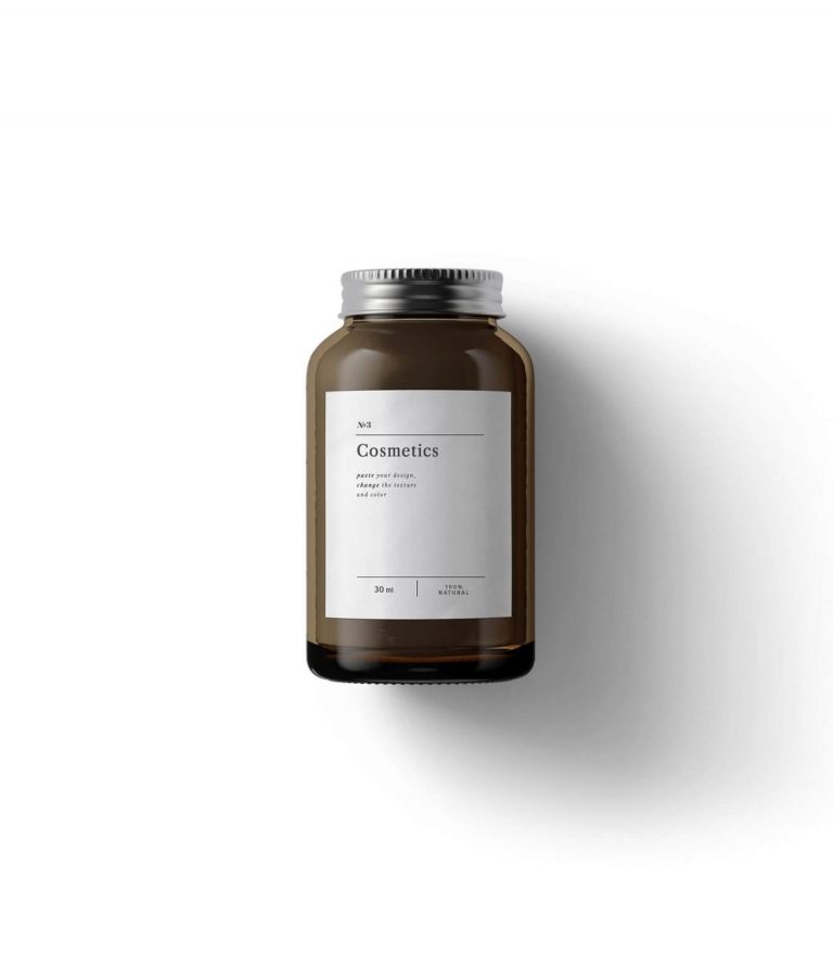 top view of a cosmetics glass bottle mockup