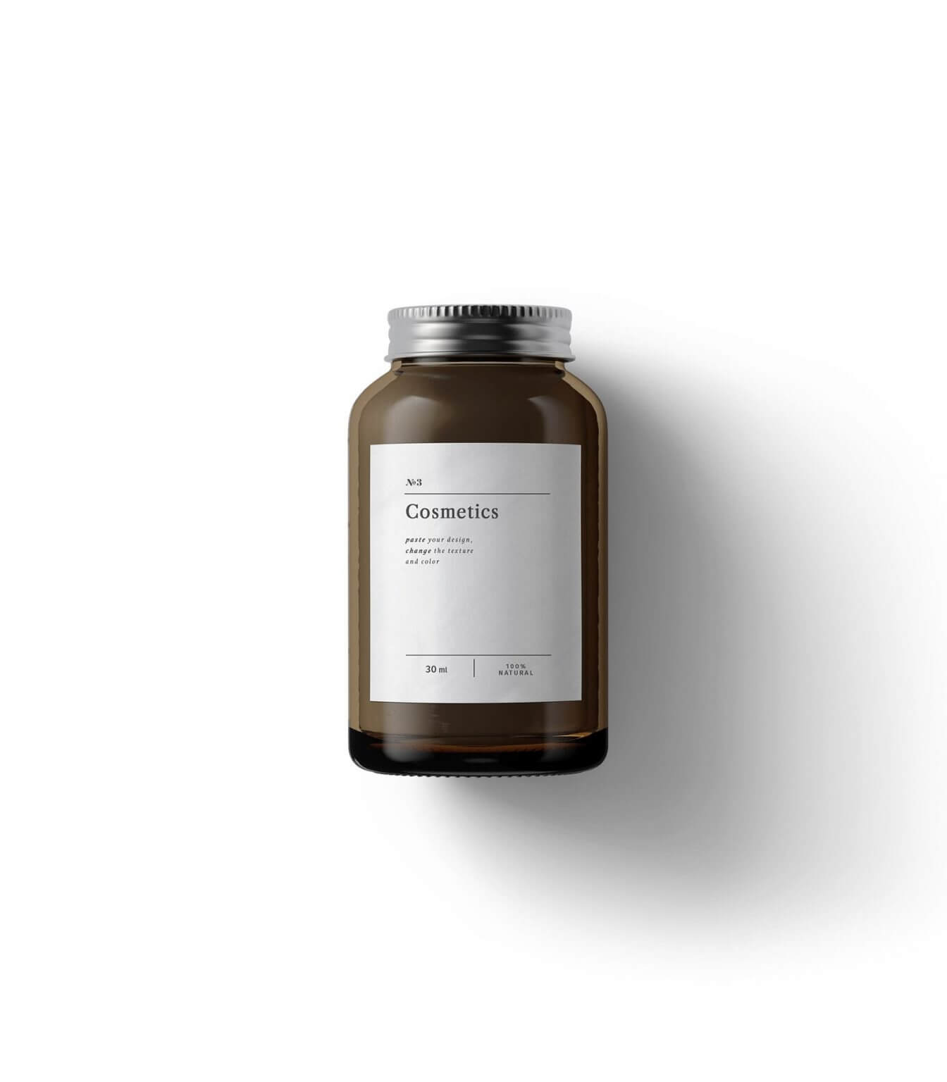 top view of a cosmetics glass bottle mockup