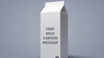 white milk carton mockup with adjustable shadows