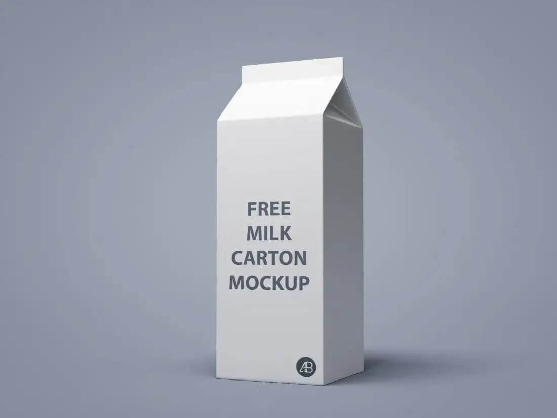 white milk carton mockup with adjustable shadows