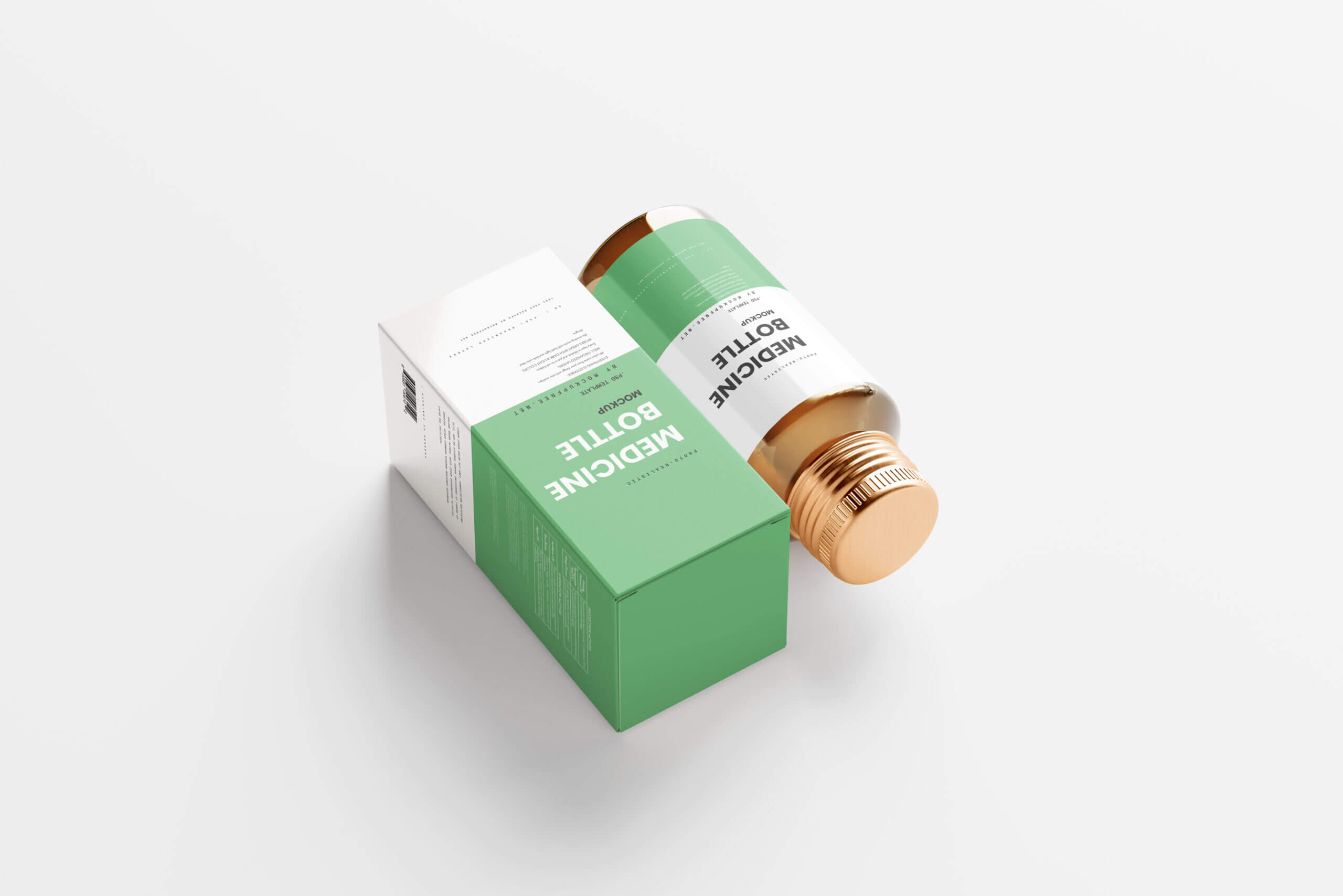 10 Free Amber Medicine Bottle With Box Mockup PSD Files7