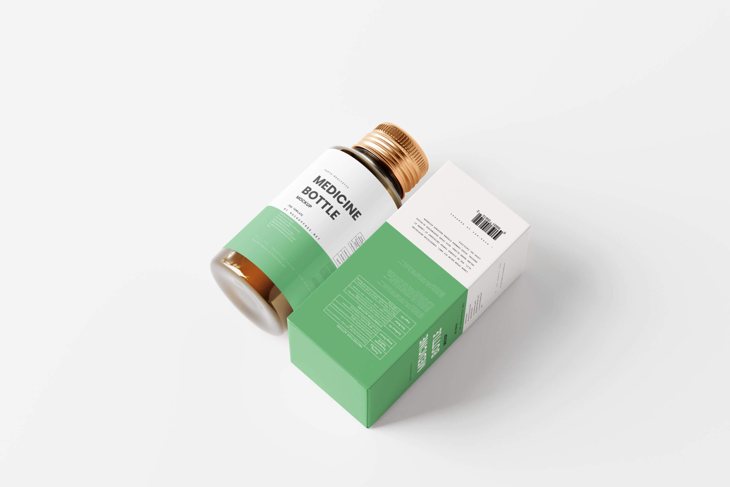 10 Free Amber Medicine Bottle With Box Mockup PSD Files8