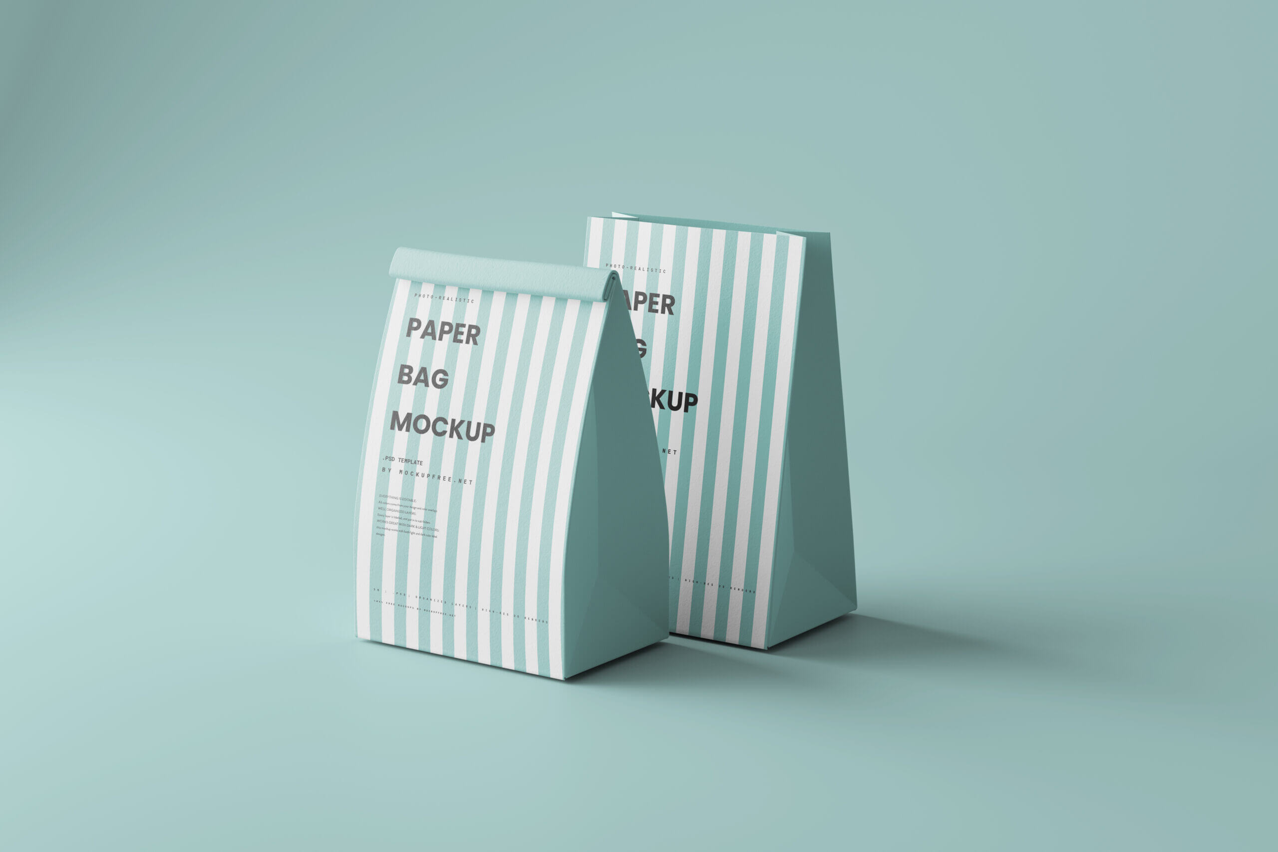 10 Free Disposable Paper Standing Food Bag Mockup PSD Files