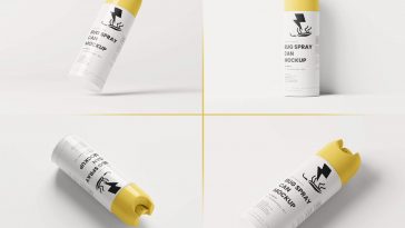 7 Free Bug Spray Bottle Mockups Files