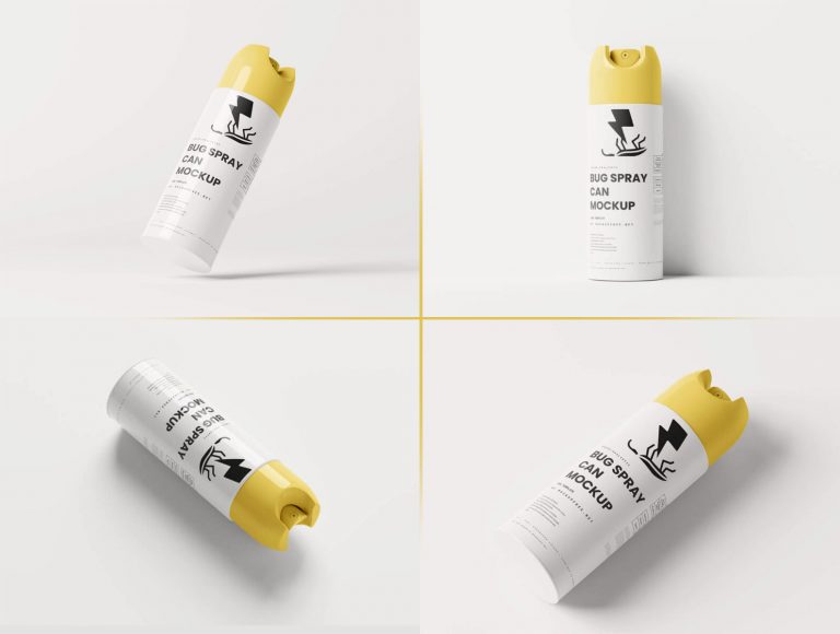 7 Free Bug Spray Bottle Mockups Files