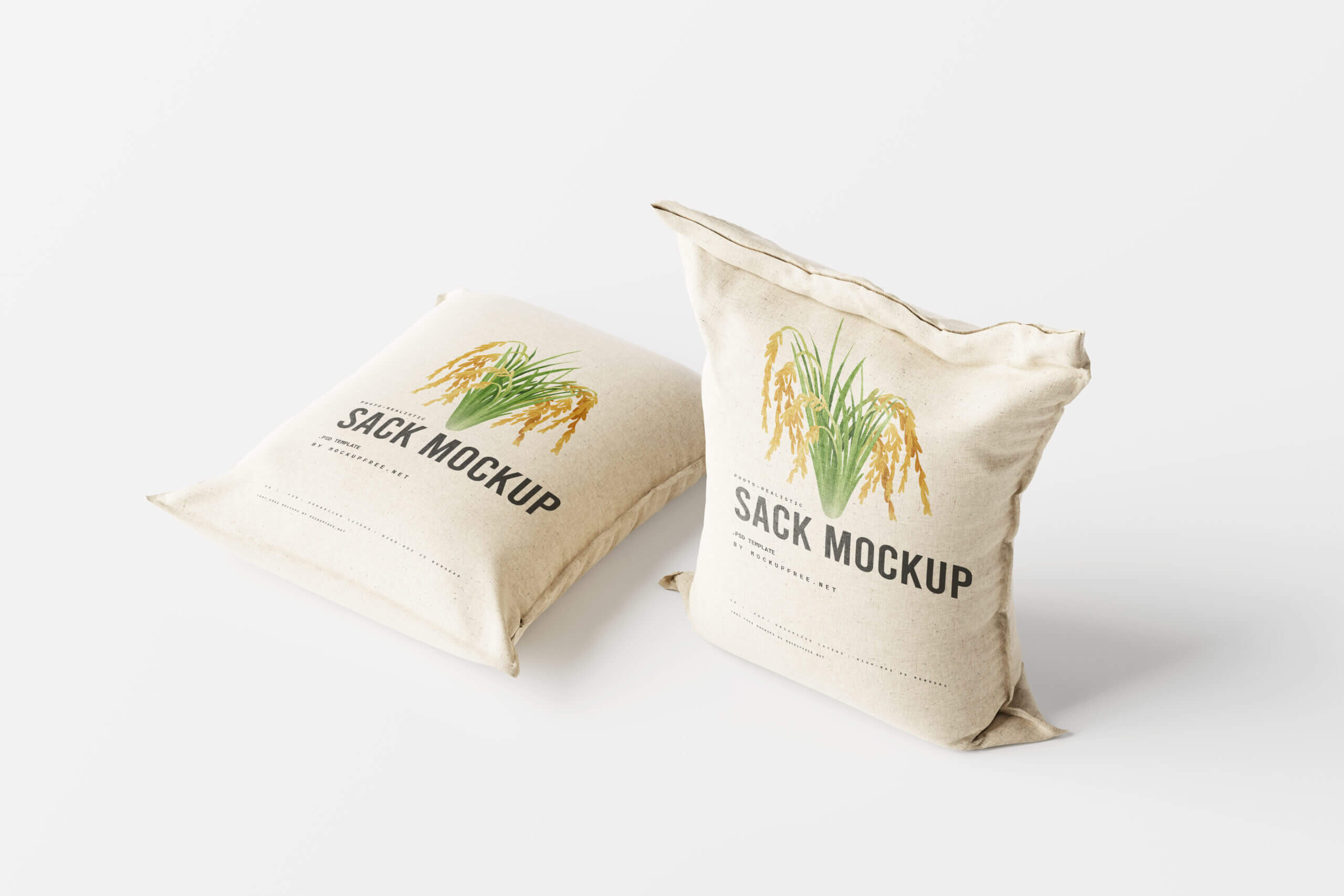7 Free Rice Wheat Gunny Sack Mockup PSD Files2