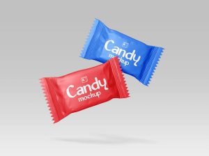 Free Candy Foil Wrap Packet Mockup PSD 02