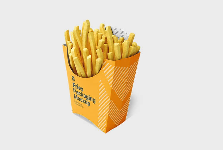 Free French Fries Packaging Mockup PSD 2