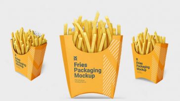 Free French Fries Packaging Mockup PSD