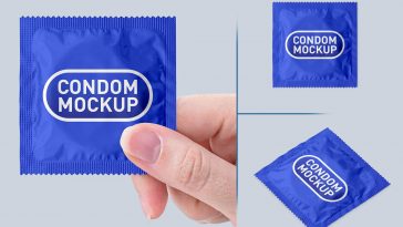 Free Square Condom Sachet Packaging Mockups set