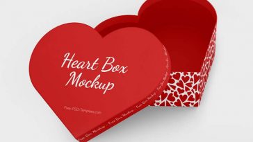 Front View of 3 Open and Closed Heart Box Mockups 1