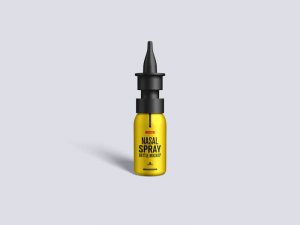 Front View of Nasal Spray Bottle Mockup