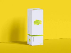 Front View of Standing Sliding Box Mockup