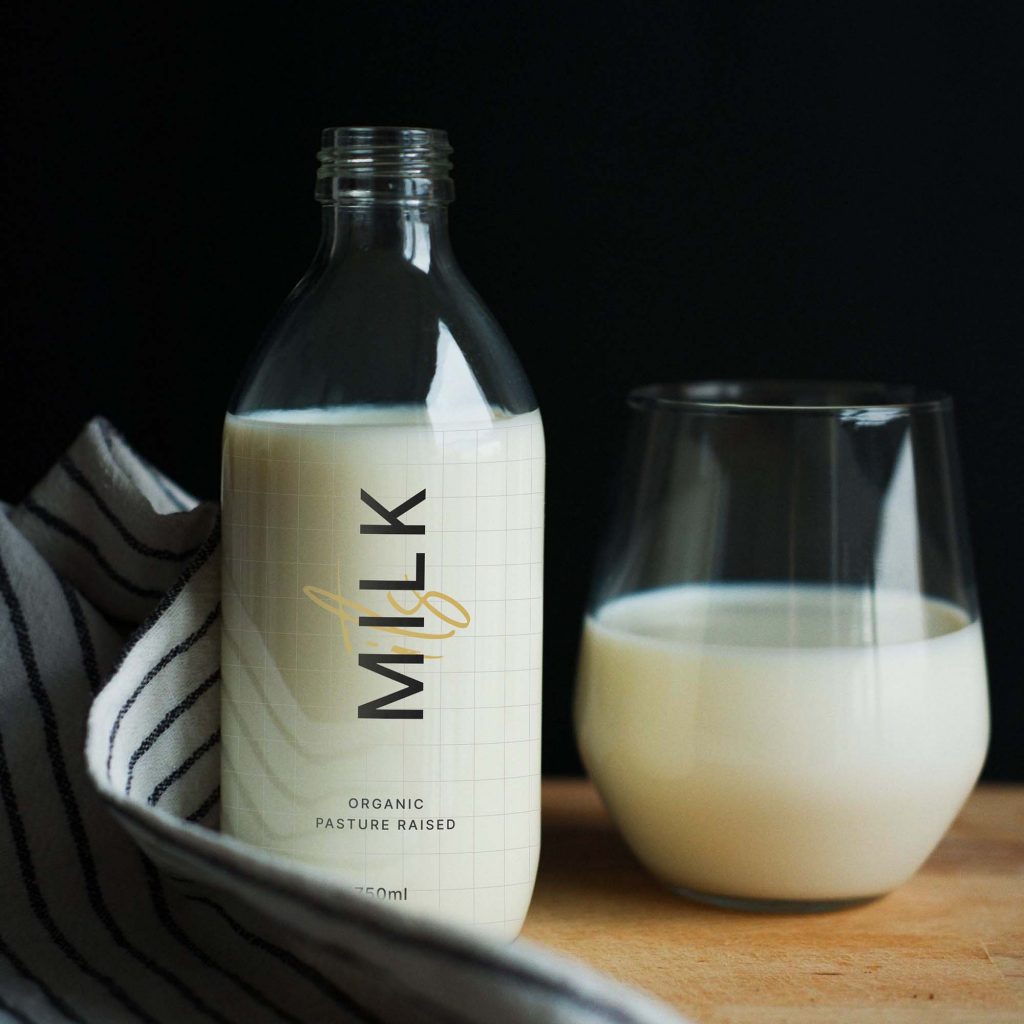 Glass Milk Bottle Mockup PSD