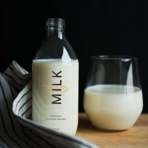 Glass Milk Bottle Mockup PSD