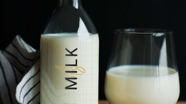 Glass Milk Bottle Mockup PSD