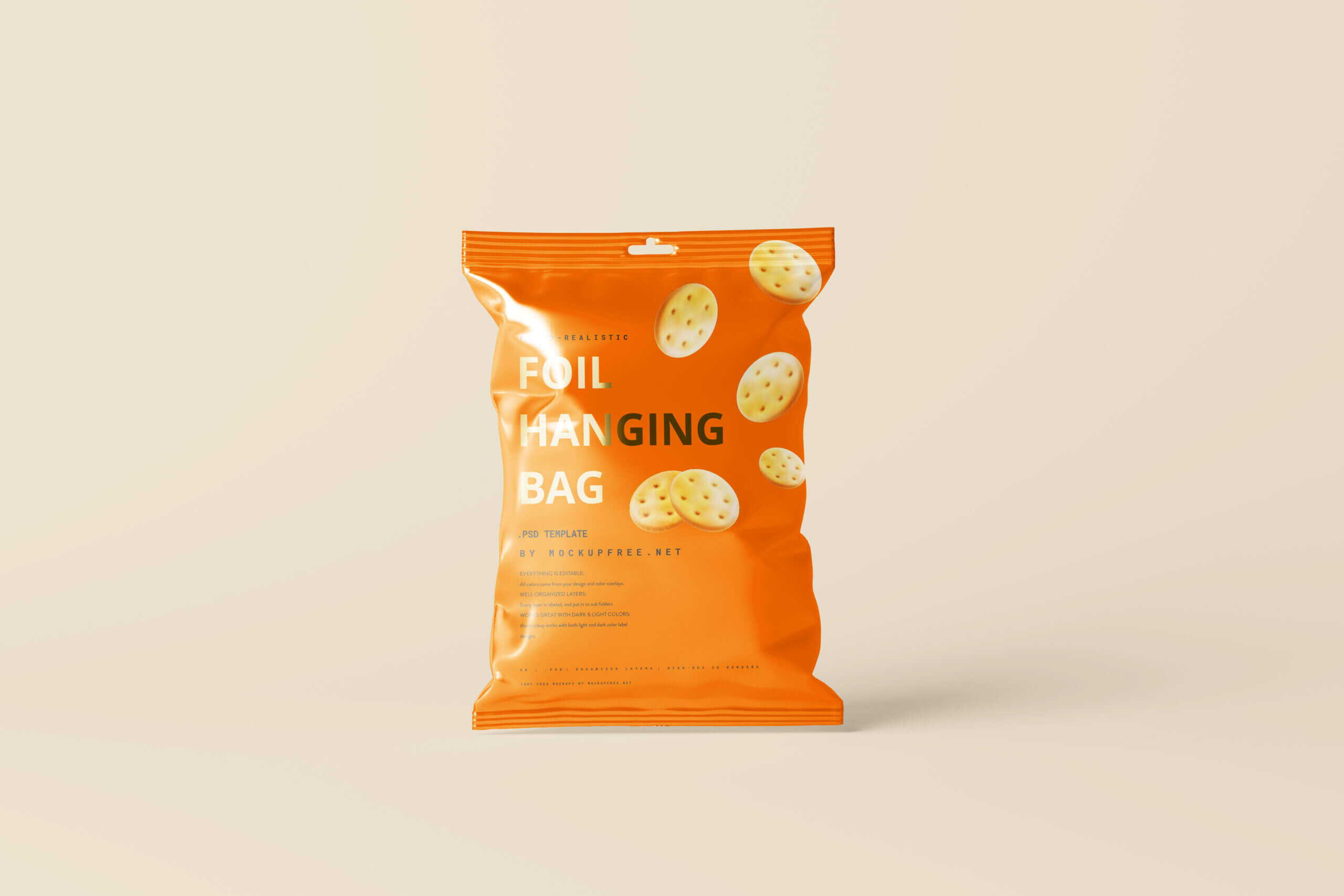 Hanging Snack Bag and Chips Foil Packet Mockups 10 different view2