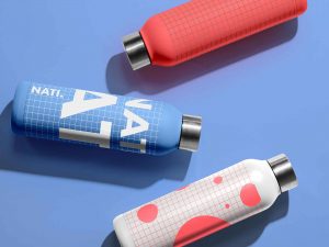Metal Water Bottles Mockup