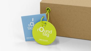 free box with label tags mockup 1