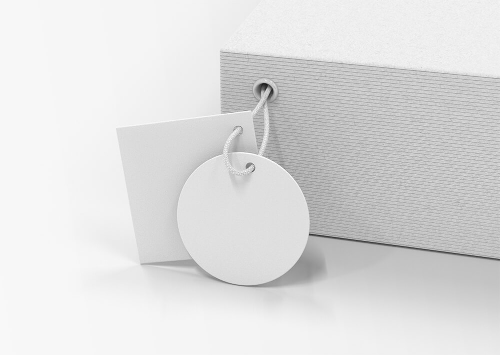 free box with label tags mockup 2