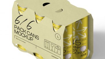 side view of pack cans mockup