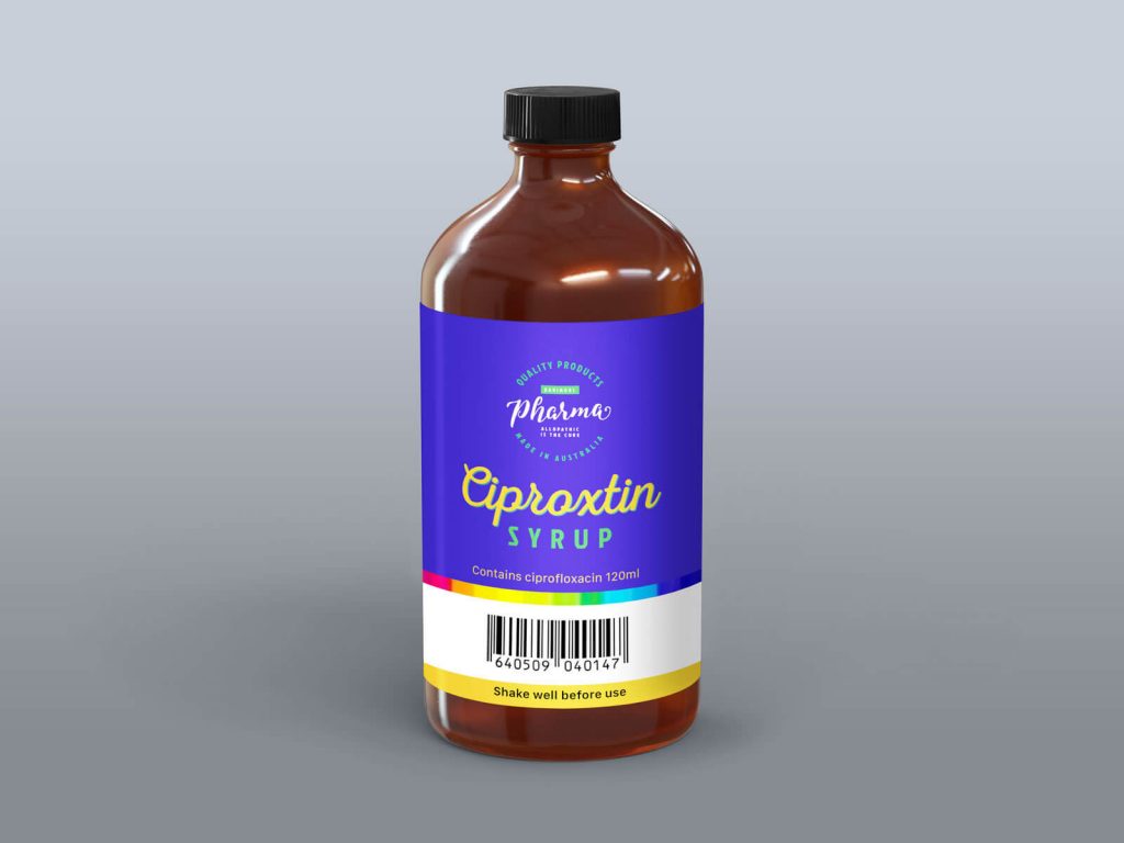 Syrup Amber Bottle Mockup in Front Sight