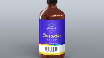 Syrup Amber Bottle Mockup in Front Sight