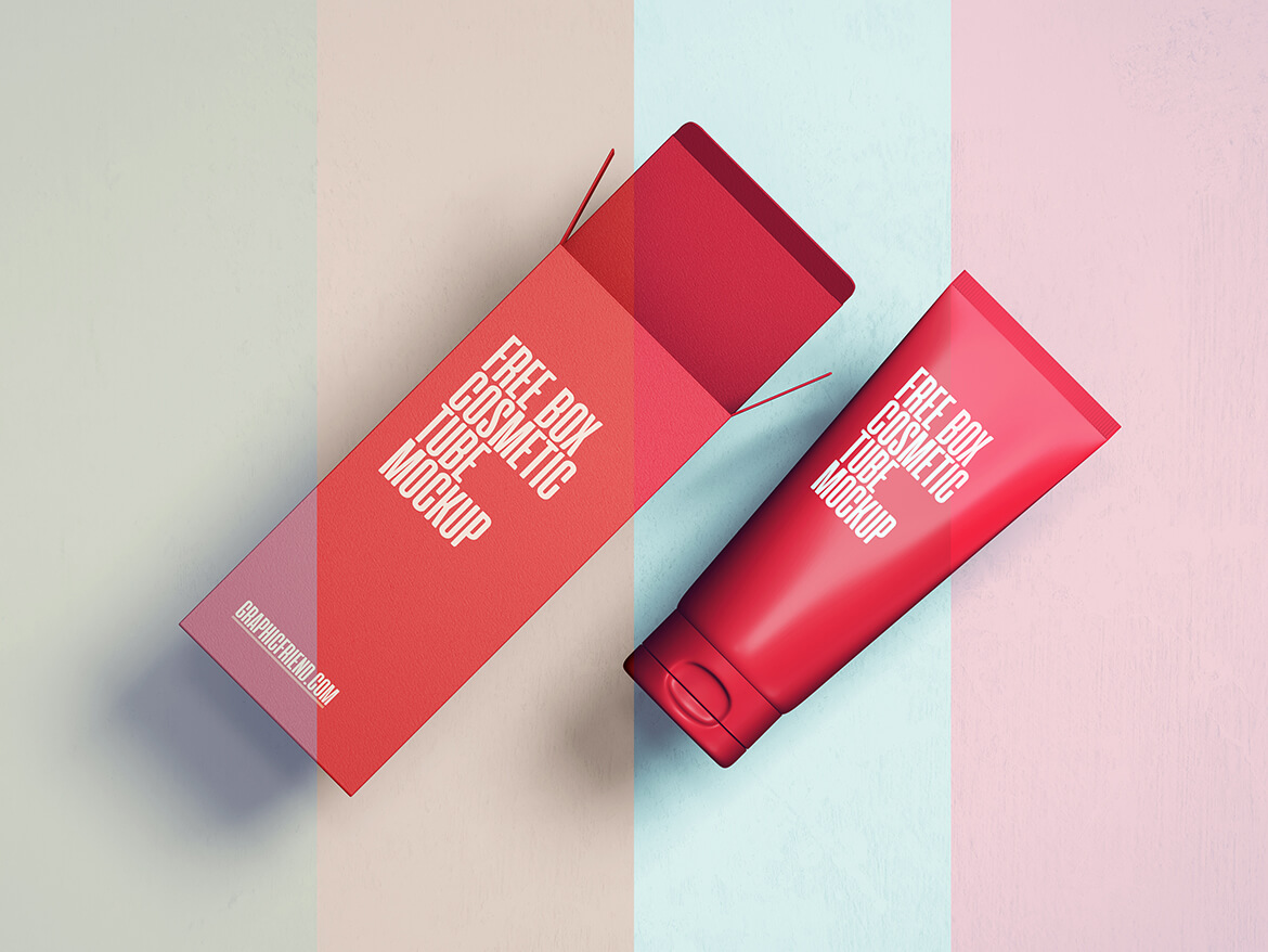 181 Free Box Cosmetic Tube Mockup 006