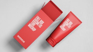 Free Box Cosmetic Tube Mockup
