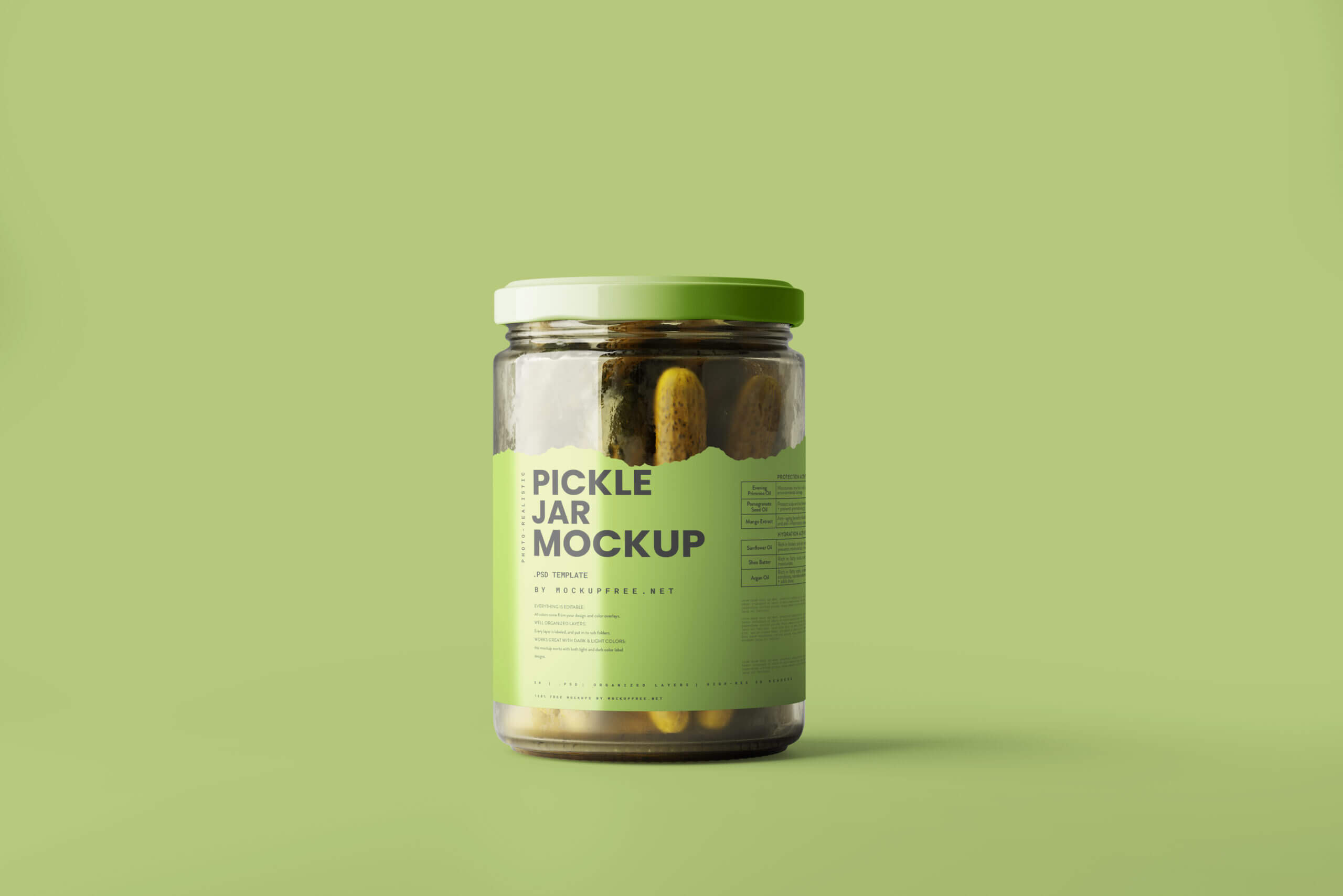 5 Free Pickled Cucumber Jar Mockup PSD Files